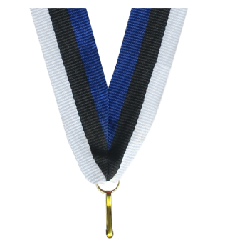 Wstążka 22 mm - niebiesko-czarno-biała