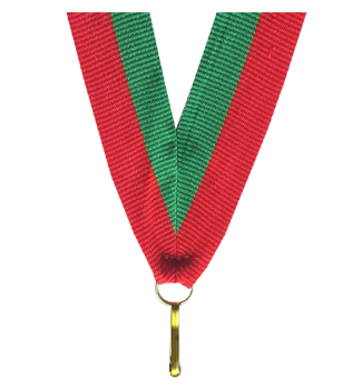 Wstążka 22 mm - zielono-czerwona