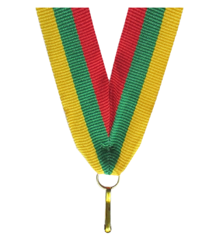 Wstążka 22 mm - czerwono-zielono-żółta