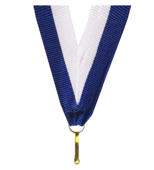 Wstążka 22 mm - biało-niebieska