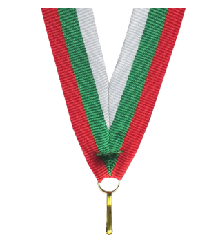 Wstążka 22 mm - biało-zielono-czerwona