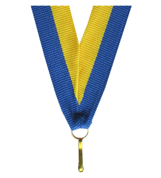 Wstążka 22 mm - żółto-niebieska