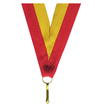 Wstążka 22 mm - żółto-czerowna