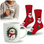 Świąteczny zestaw prezentowy kubek porcelanowy 380 ml + skarpetki w pudełku