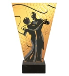 Taniec statuetka szklana z nadrukiem - VL1-B/DAN1/BK-PW