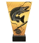 Wędkarska statuetka szklana ze szczupakiem - VL1-B/FIS3/BK-PW