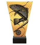 Wędkarska statuetka szklana z pstrągiem - VL1-A/FIS4/BK-PW