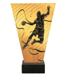 Piłka ręczna statuetka szklana z nadrukiem - VL1-C/HAN/BK-PW