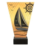 Żeglarstwo statuetka szklana z nadrukiem - VL1-C/SAI/BK-PW