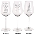 Kieliszek do wina z personalizacją – grawer laserowy biały na szkle