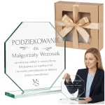 Grawerowana Statuetka Szklana 80013 z Twoją Personalizacją - Idealna na Prezent, Nagrodę, Podziękowanie