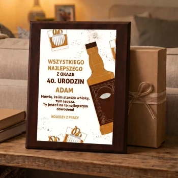 PREZENT NA 18 40 50 URODZINY DLA MĘŻCZYZNY MĘŻA DREWNIANY DYPLOM DLA FACETA