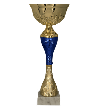 Puchar dla dzieci trofeum - nagroda w kolorze złoto-niebieskim