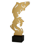 Wędkarstwo Trofeum Statuetka metalowe z marmurową podstawą - Karp