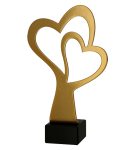 Podziękowanie  Upominek Statuetka metalowe z marmurową podstawą - Serce