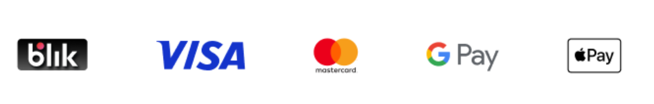 Formy płatności: BLIK, Visa, Mastercard, Apple Pay, Google Pay