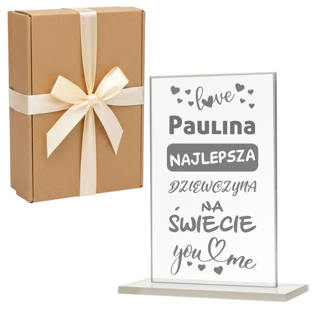 PREZENT NA WALENTYNKI STATUETKA DLA NIEJ DZIEWCZYNY Z GRAWERE + PUDEŁKO